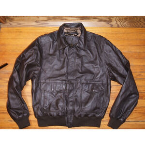 VTG Dekalb Seed Corn Strong Roots Strong Yields Brown Leather Jacket Coat XL